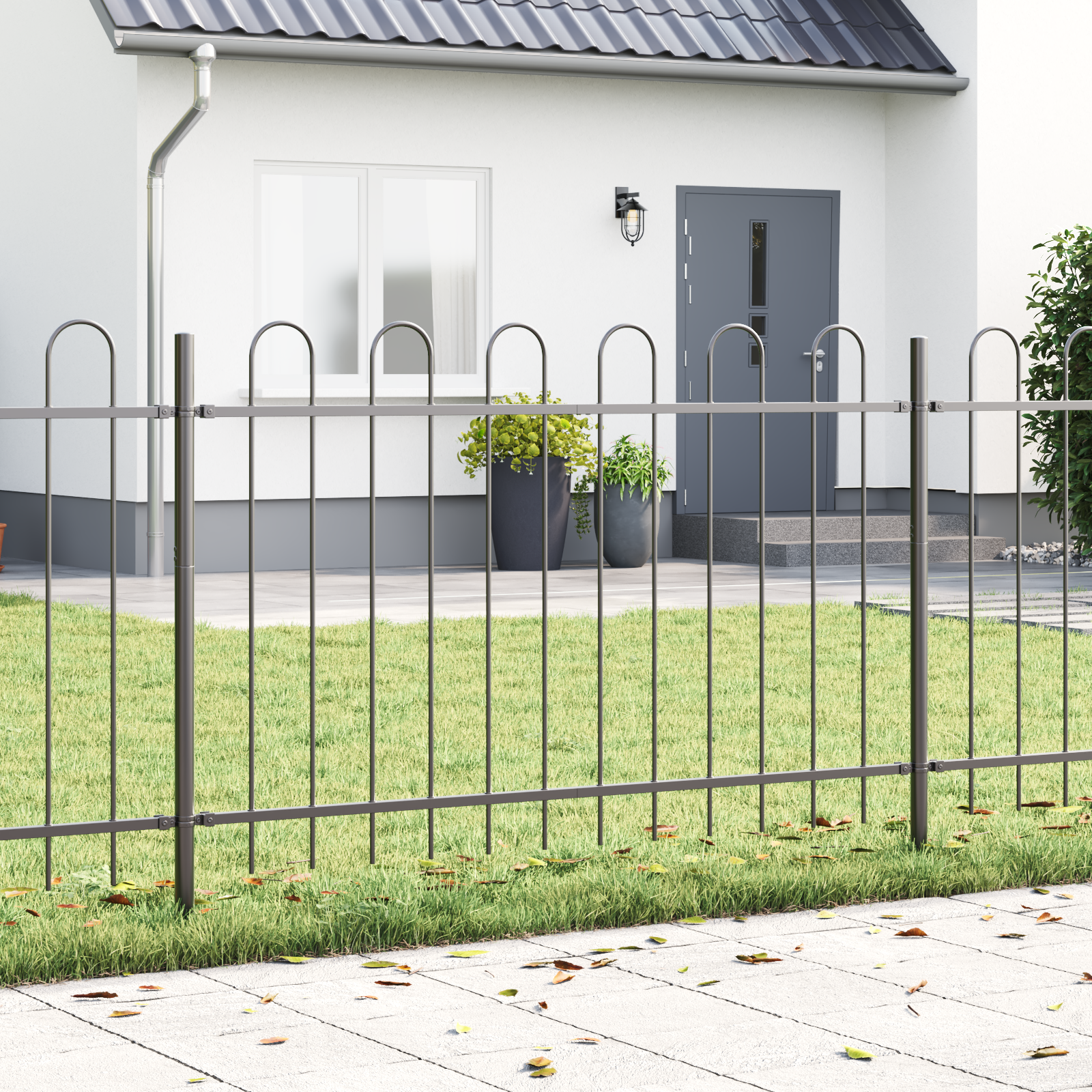 foto del prodotto recinzione per giardino grigio 1.7 x 1 m vidaxl