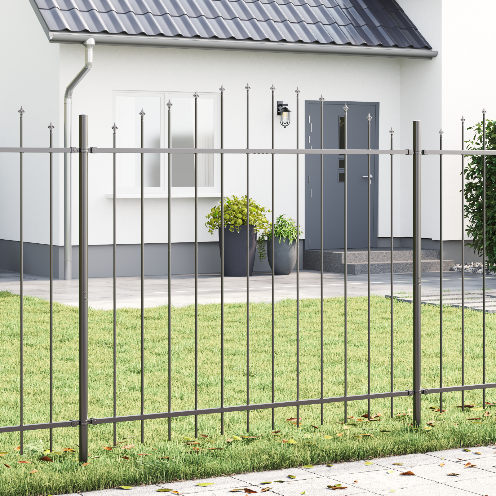 foto del prodotto recinzione per giardino grigio 170 x 125 cm vidaxl