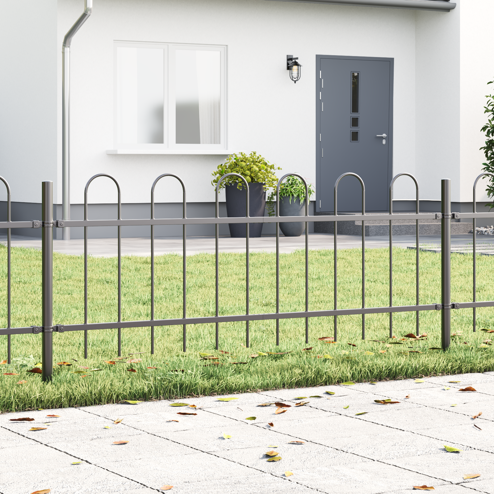 foto del prodotto recinzione per giardino grigio 3.4 x 0.6 m vidaxl