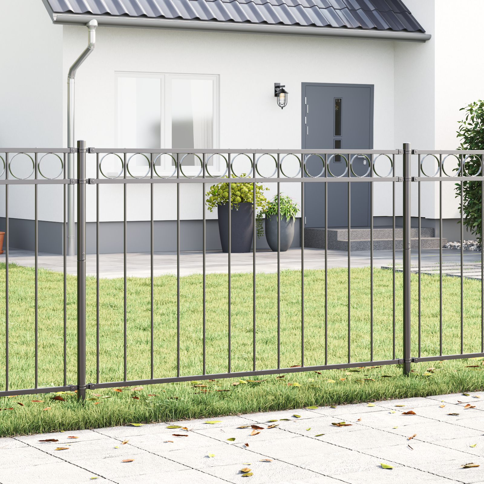 foto del prodotto recinzione per giardino grigio acciaio vidaxl