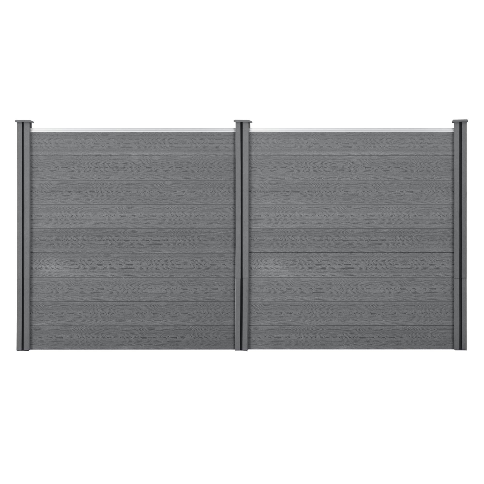 foto del prodotto recinzione per parabrezza in legno composito wpc 183 x 357 cm grigia 03 0001449