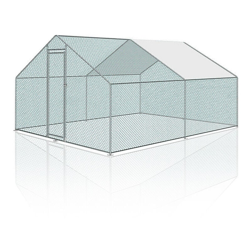 foto del prodotto recinzione per pollaio acciaio zincato con recinzione in rete con serratura area coperta pollaio per piccoli animali 3 x 4 x 2 m 12 m swanew