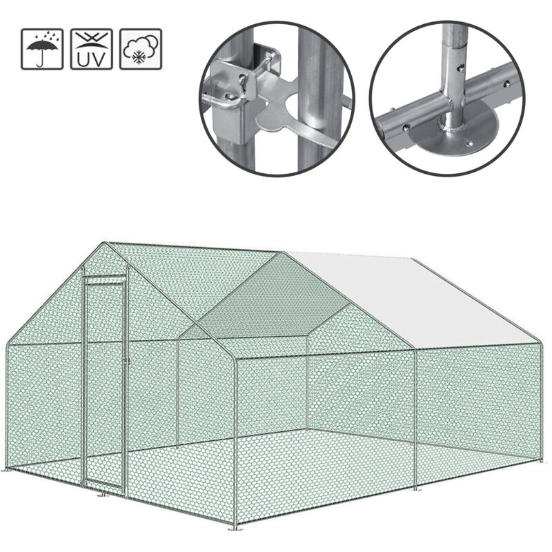 foto del prodotto recinzione per pollaio con porta laterale e tetto a cupola 3x4x2m 12 m randaco