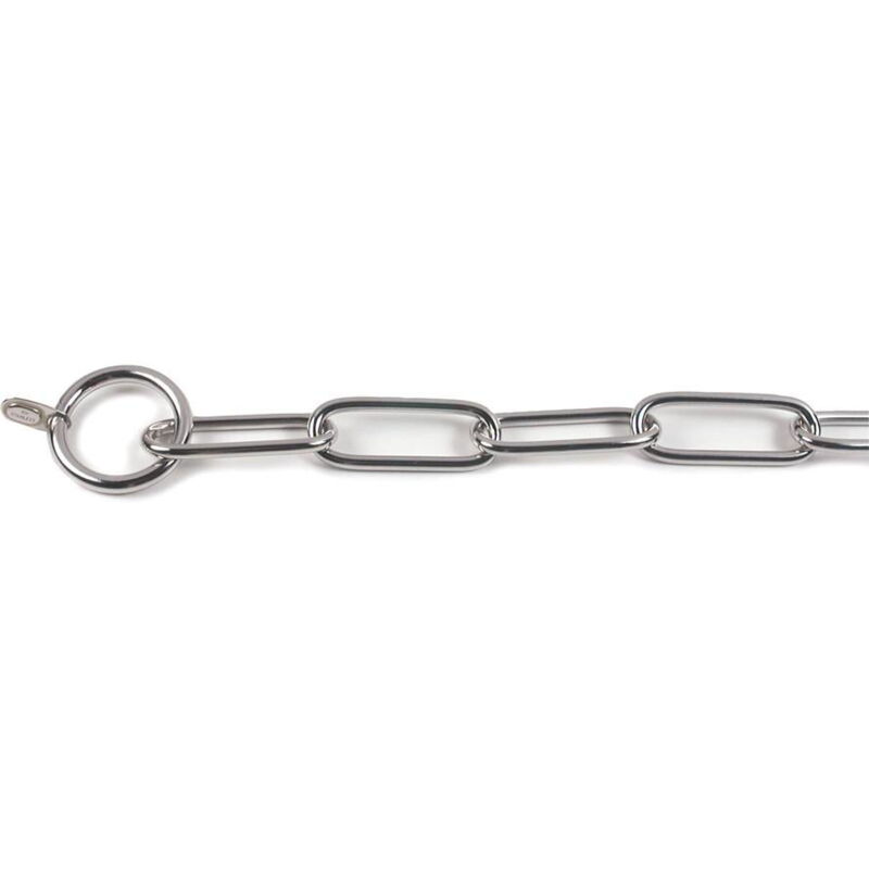 foto del prodotto record collare a strozzo in acciaio inox a maglia lunga per cani 75 x 4 cm collare