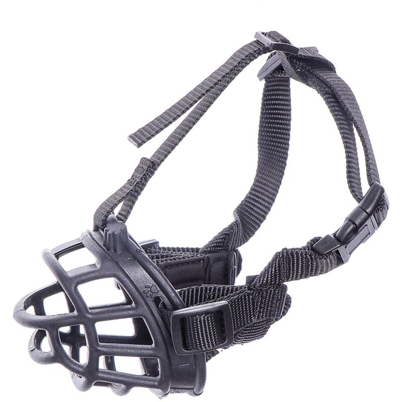 foto del prodotto record museruola in silicone regolabile con cinturino in nylon per cani l