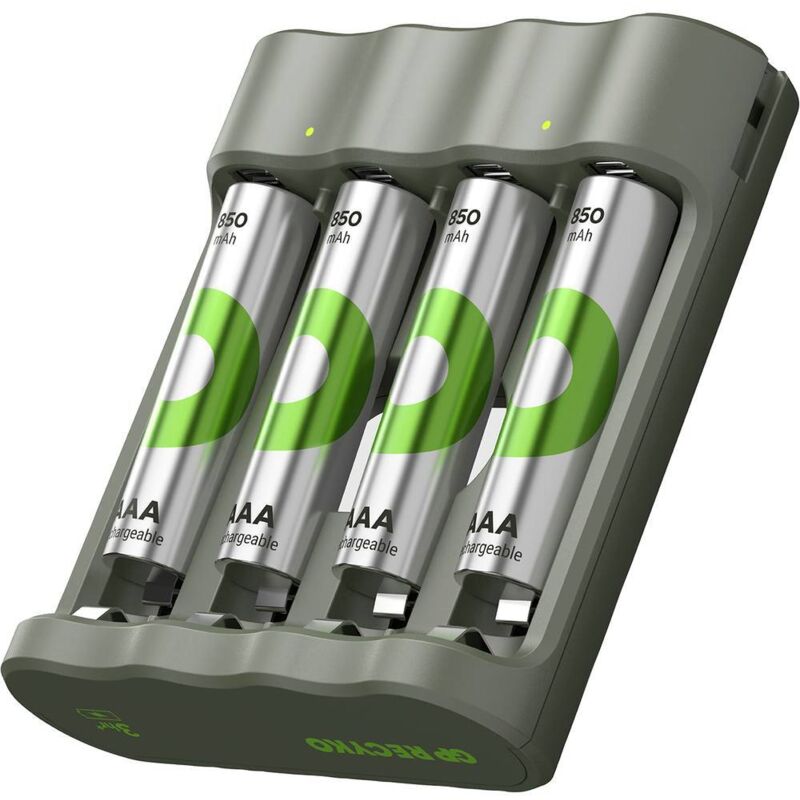 foto del prodotto recyko b441 - caricabatterie usb (include 4 batterie recyko aaa di 850 mah) - gp