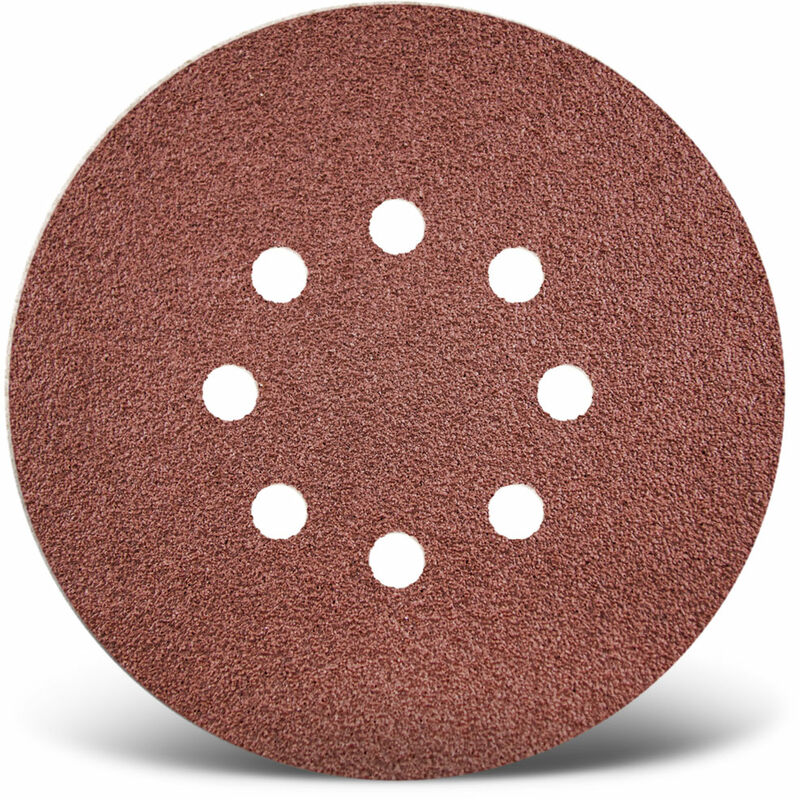 foto del prodotto red dischi abrasivi velcrati, 150 mm, 8 fori, p. levigatrici rotorbitali, corindone normale 50 pz. g40 menzer