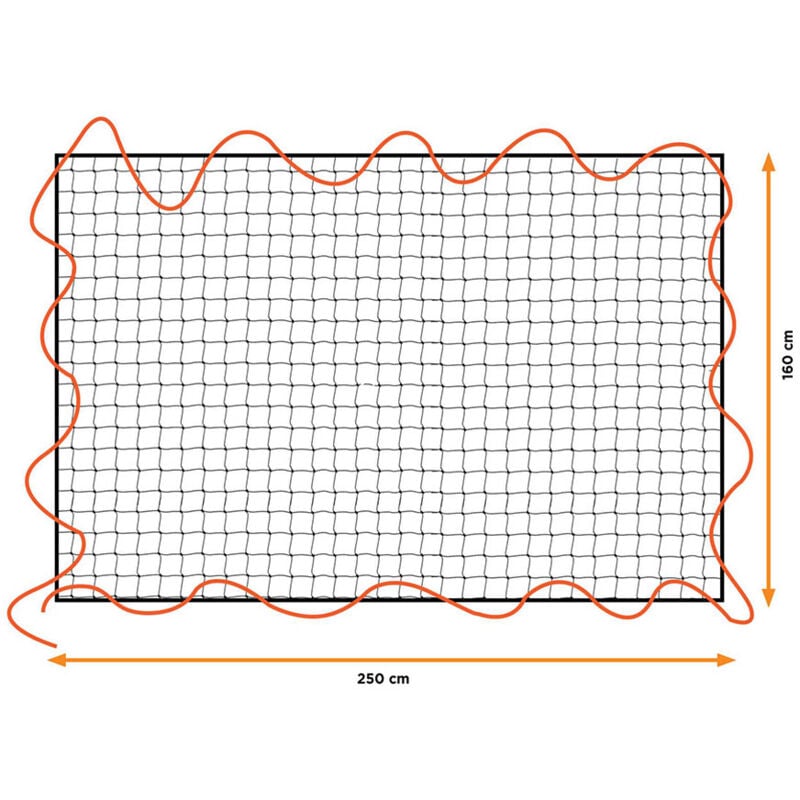 foto del prodotto redde carico elastico 1,6x2,5m, maglia 10x10cm. nero decker