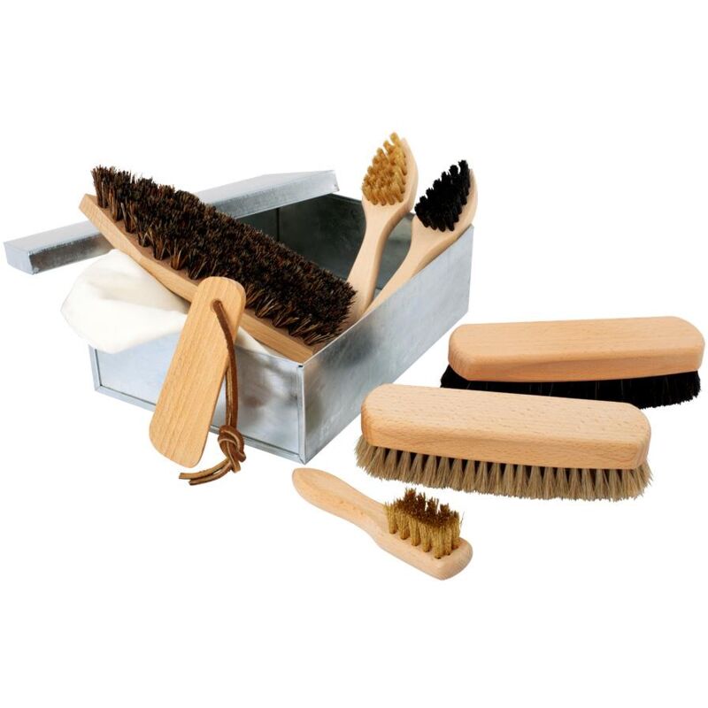 foto del prodotto redecker set di lucido da scarpe standard 16 cm in scatola di metallo