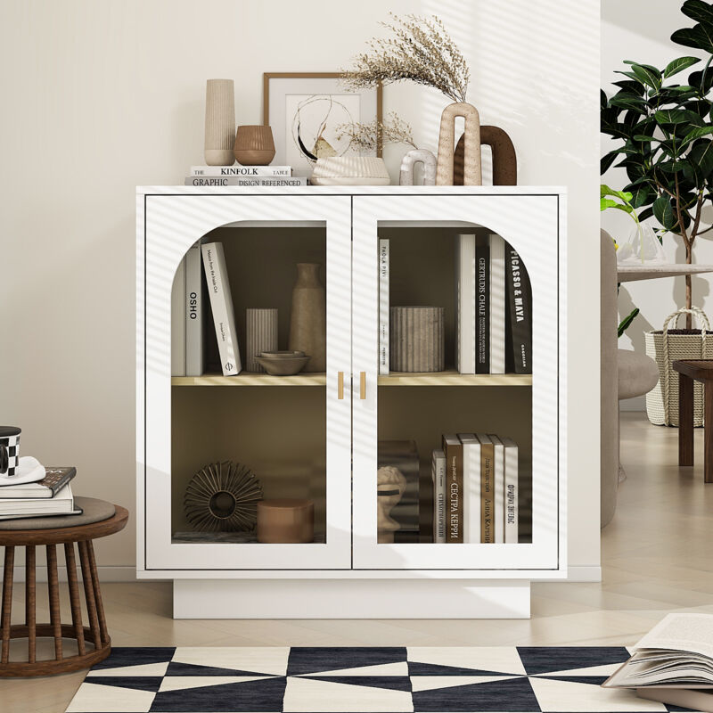 foto del prodotto redom armadio bianco a due ante con elementi ad arco, lunghezza 80 cm, adatto per camera da letto, studio, soggiorno e altri ambienti
