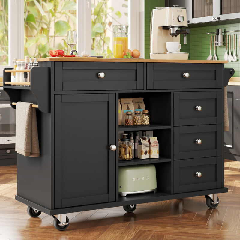 foto del prodotto redom carrello da pranzo 134 x 46 x 92 cm , carrello da pranzo nero moderno e semplice, combinazione di armadietti con cassetti, design a duplice