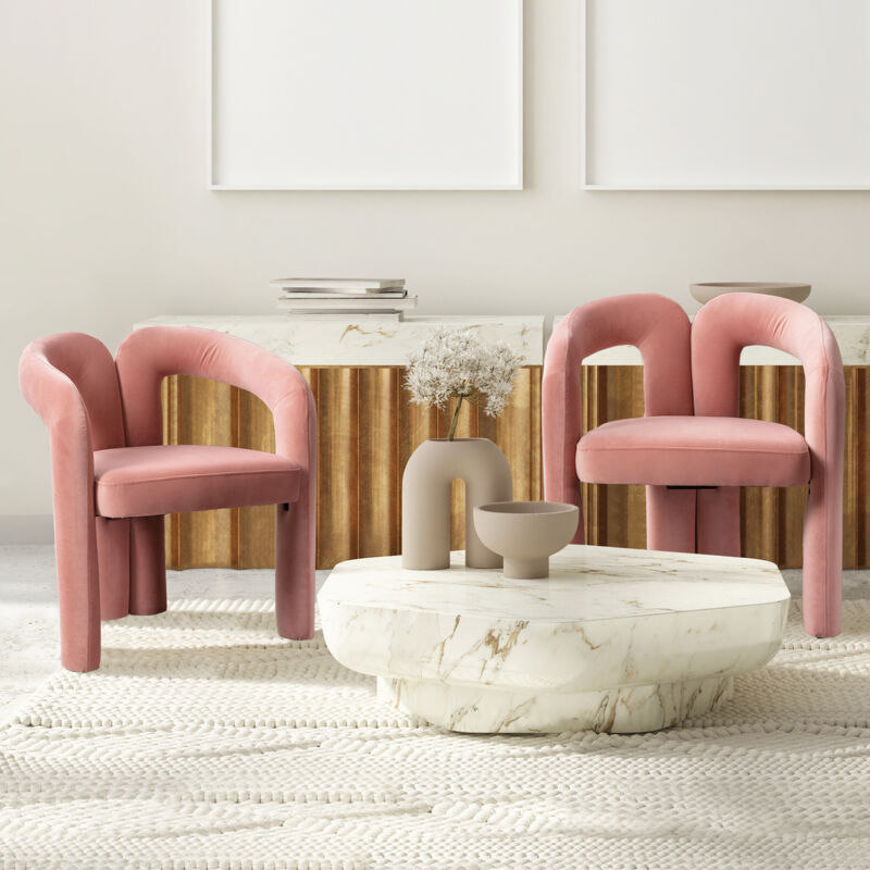 foto del prodotto redom coolmore design contemporaneo imbottito in tessuto con accenti sedia da pranzo sedie laterali a botte poltrona da cucina per soggiorno 2