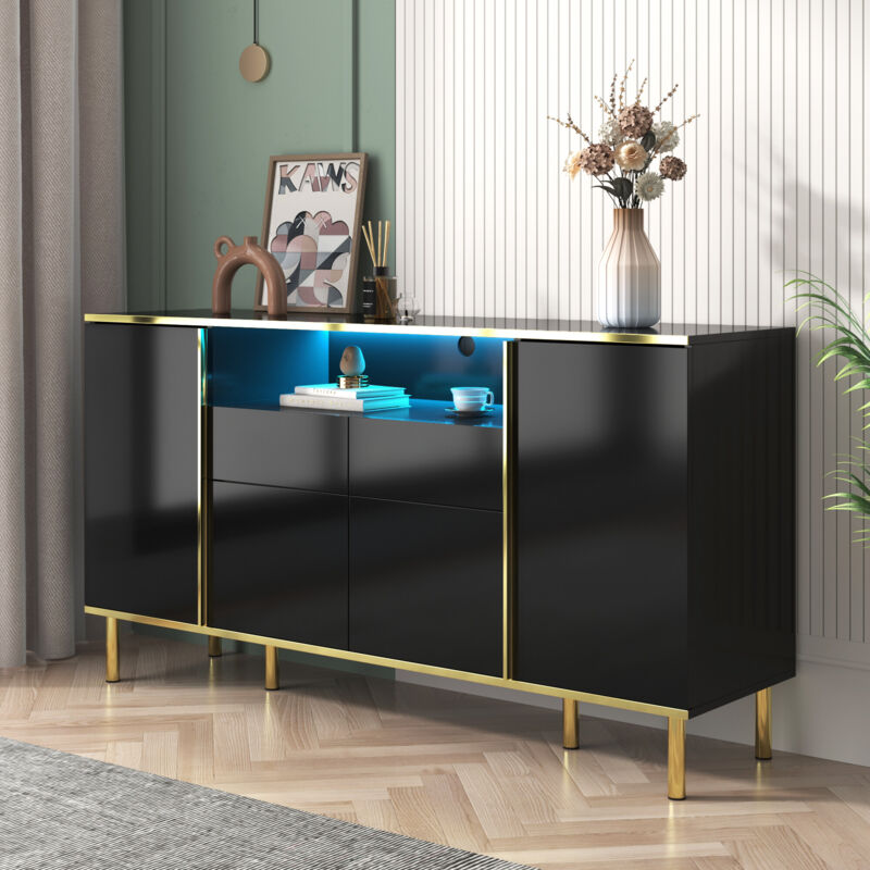 foto del prodotto redom credenza, cassettiera con 1 cassetto e 2 ante magnetiche, intreccio in rattan sui frontali delle ante, gambe in legno massiccio, maniglia con