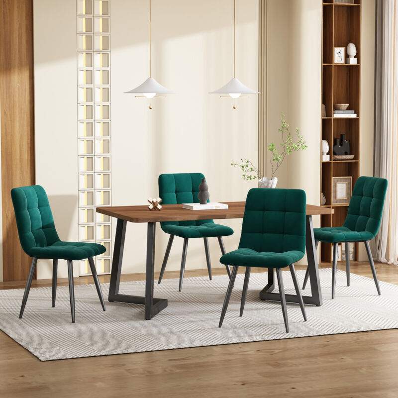 foto del prodotto redom gruppo da pranzo 5 pezzi , tavolo da pranzo con 4 sedie, set tavolo da cucina moderno, tavolo da cucina con venature del legno con gambe in