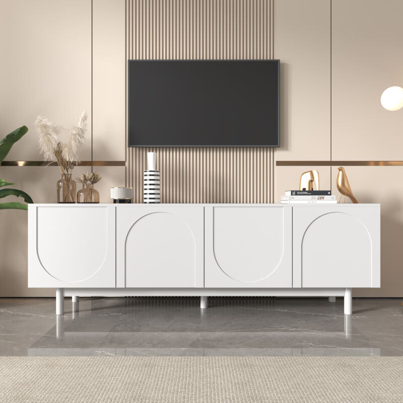 foto del prodotto redom mobile tv basso leggero in stile lusso, ante strutturate, divisori regolabili