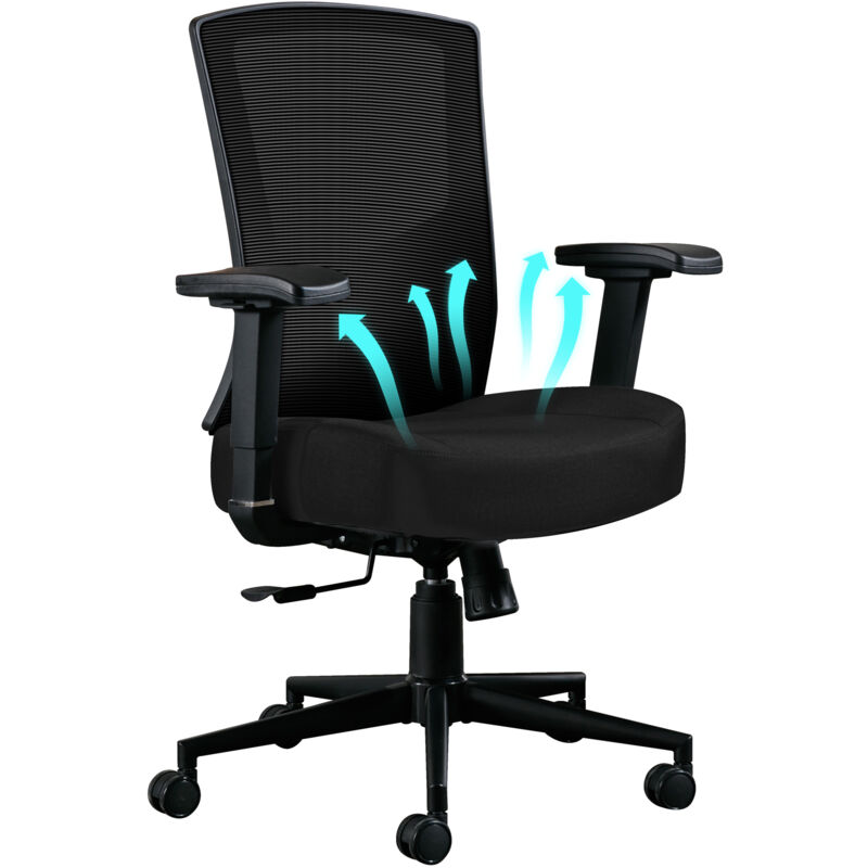 foto del prodotto redom sedia da ufficio ergonomica 200 kg, sedia ergonomica con schienale alto, sedia girevole con supporto lombare regolabile 2d, oscillazione di