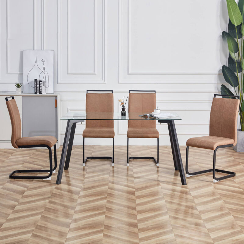 foto del prodotto redom set di 4 sedie da pranzo moderne, sedia semplice ed elegante, sedia impermeabile, schienale in tessuto tecnico, sedia con accenti imbottiti