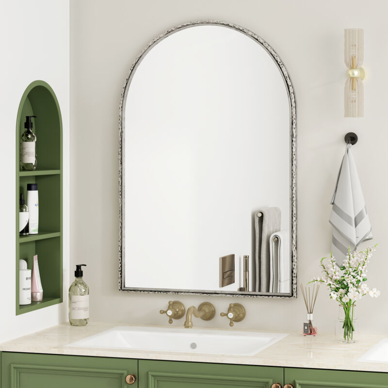 foto del prodotto redom specchio ad arco, specchio da parete per bagno, specchio da toeletta o decorazione da parete, specchio ad arco per soggiorno, camera da