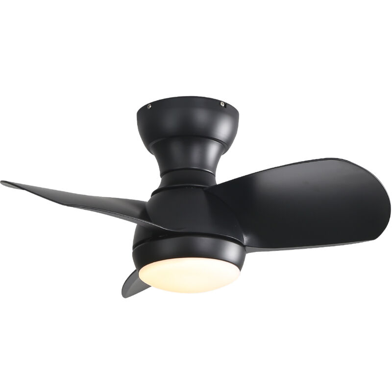 foto del prodotto redom ventilatore da soffitto per camera da letto da 23 pollici con dimmer a 3 colori, 3 pale in abs, telecomando, motore cc, nero, con luce led da
