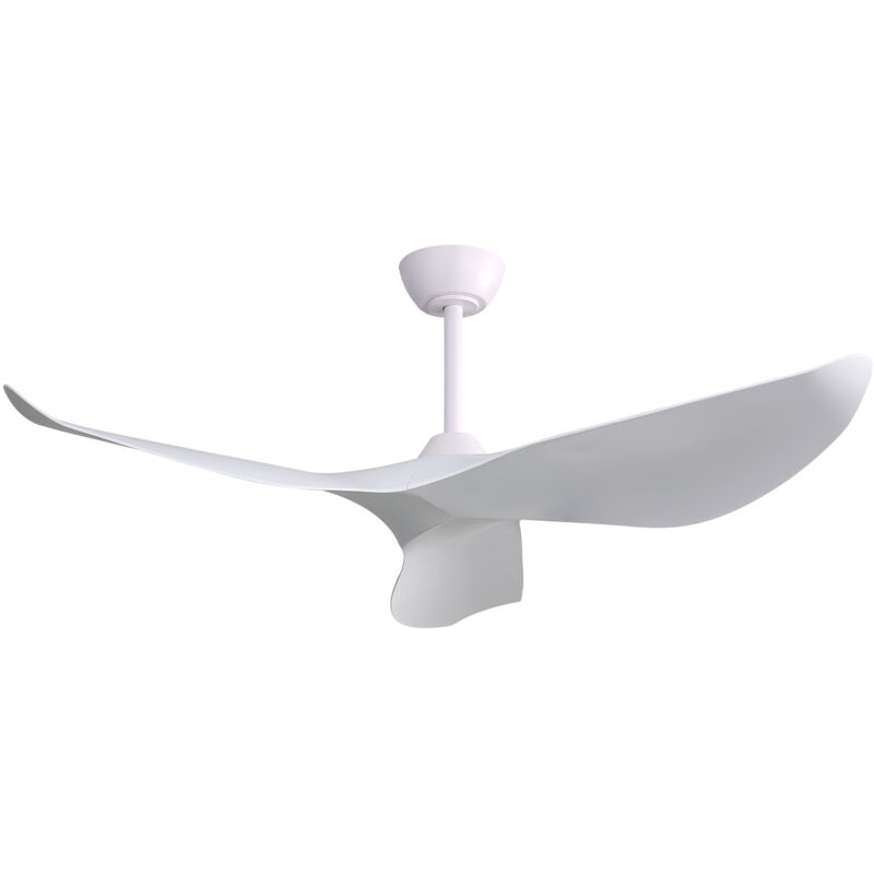 foto del prodotto redom ventilatore da soffitto per interni da 52 pollici con telecomando a 6 velocit , 3 pale in abs, motore dc reversibile, bianco per soggiorno