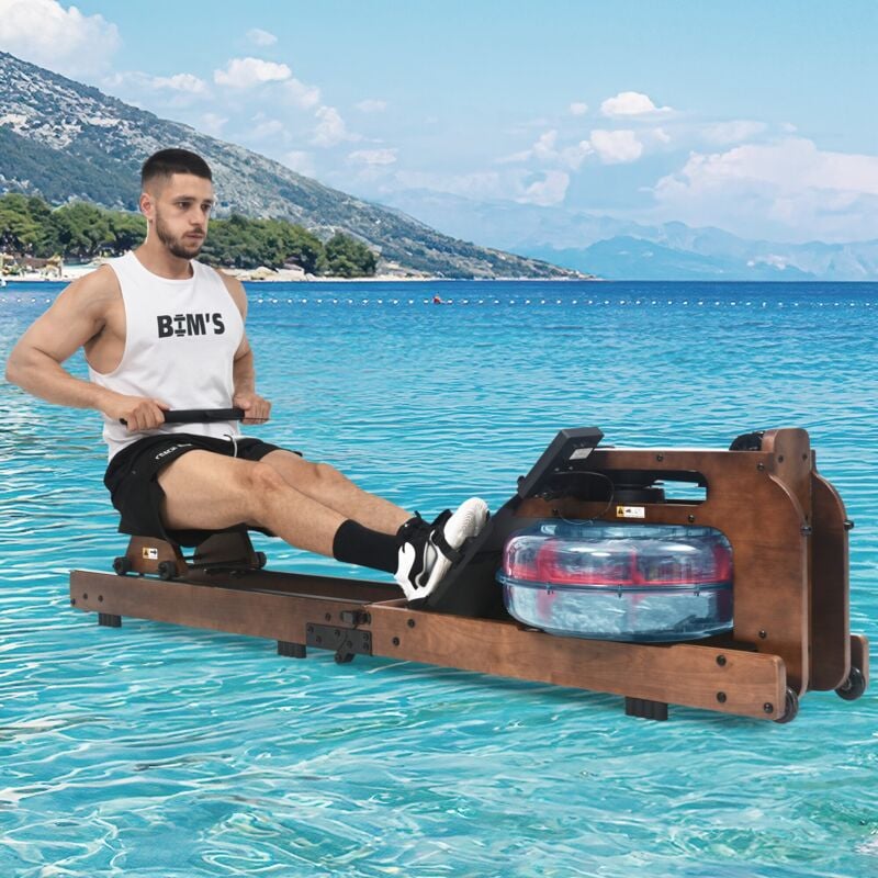 foto del prodotto redom - vogatore pieghevole resistente all'acqua con app kinomap, vogatore per fitness indoor domestico