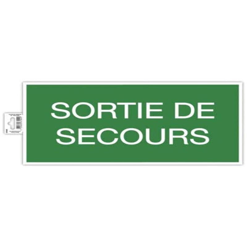 foto del prodotto ref. 67004e 1 pannello adesivo emergency exit in pvc antiscivolo e resistente ai raggi uv dimensioni pannello 35 x 20 cm colore verde e
