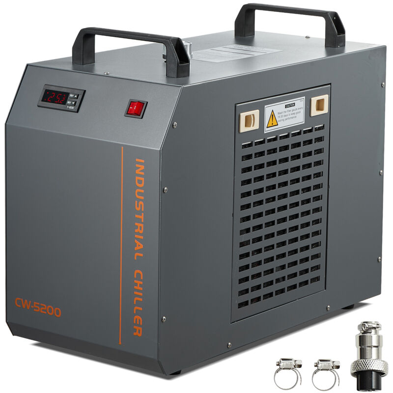 foto del prodotto refrigeratore deacqua industriale, cw 5200, sistema di raffreddamento capacita del serbatoio dellacqua 7 litri, portata 13 l min per macchina per