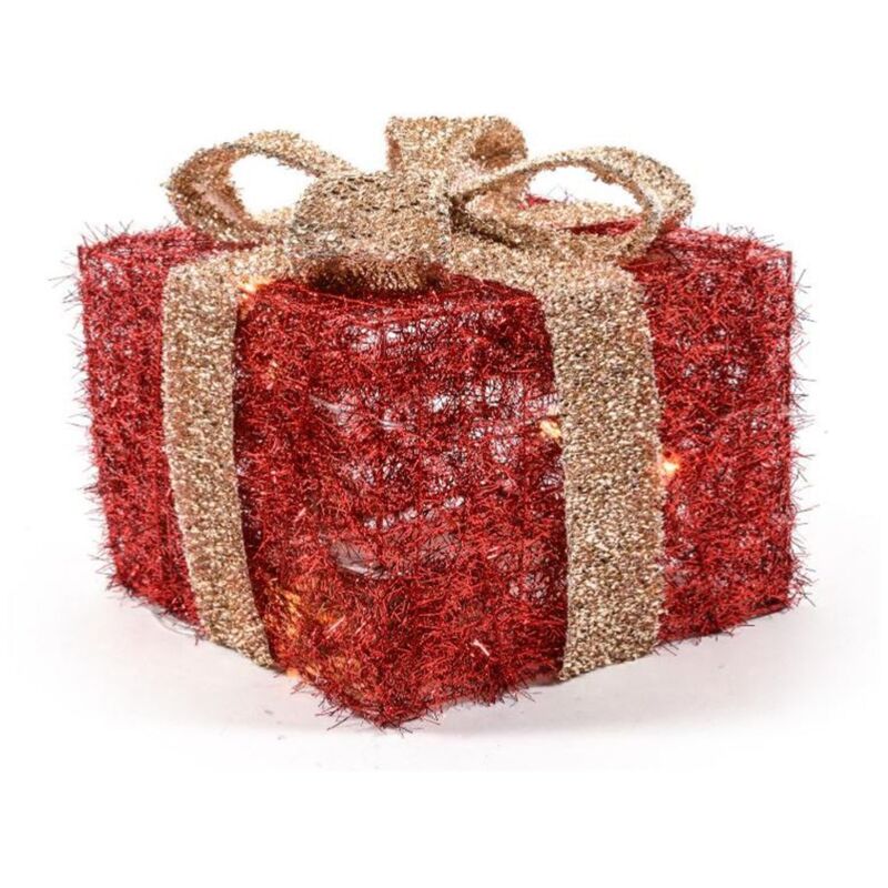 foto del prodotto regalo natalizio con luci led a batteria decorazione natalizia rosso