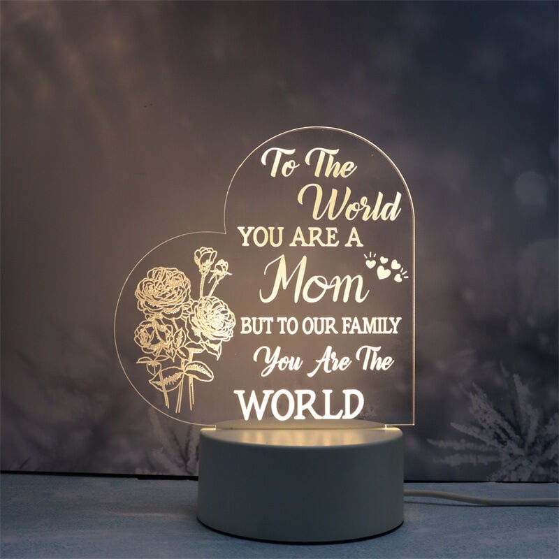 foto del prodotto regalo per la festa della mamma, regalo per la mamma luce notturna in acrilico, regalo di compleanno per la mamma, regalo originale per la mamma,