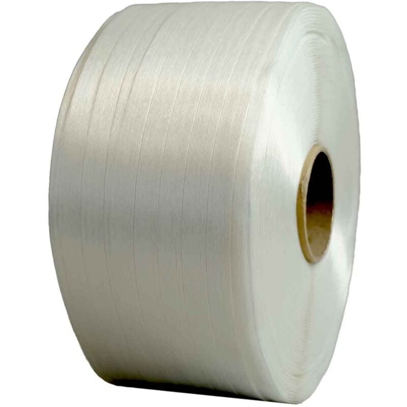 foto del prodotto reggia tessile filo a filo 19 mm x 600 m qualit pro tecplast ff alta resistenza 550 kg reggia con fili incollati
