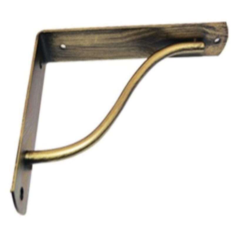 foto del prodotto reggimensola linea curva per arredo casa in zama 12cm - colore ottone spazzolato - veca