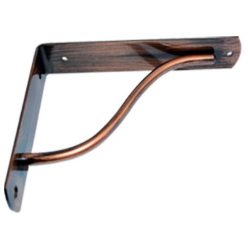 foto del prodotto reggimensola linea curva per arredo casa in zama 18cm colore rame spazzolato veca