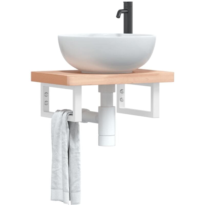 foto del prodotto reggimensole per lavabo 2 pz bianche rettangolari in acciaio - vidaxl