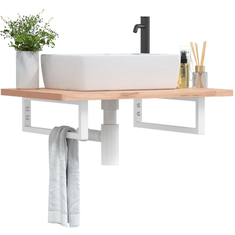 foto del prodotto reggimensole per lavabo 2 pz bianche rettangolari in acciaio vidaxl