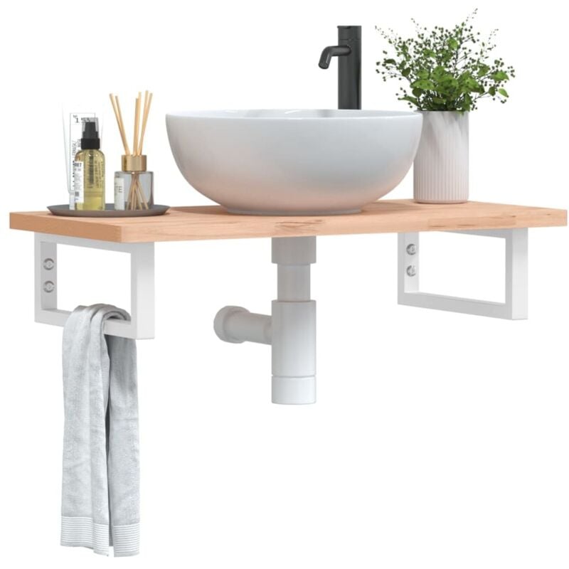 foto del prodotto reggimensole per lavabo 2 pz bianche rettangolari in acciaio vidaxl