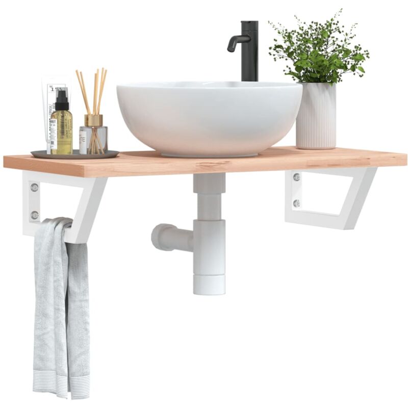 foto del prodotto reggimensole per lavabo 2 pz bianche trapezio in acciaio vidaxl