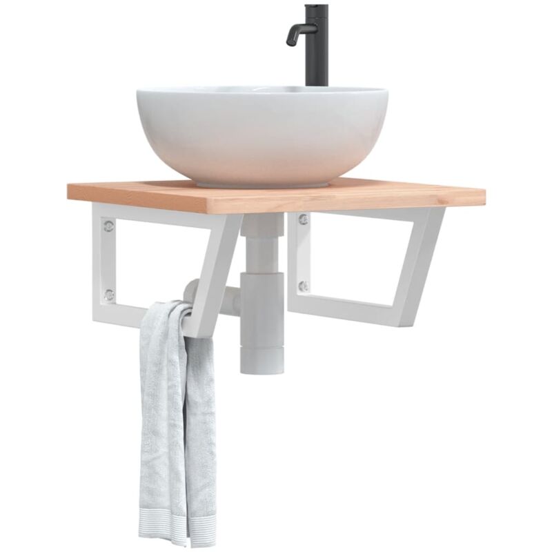 foto del prodotto reggimensole per lavabo 2 pz bianche trapezio in acciaio vidaxl