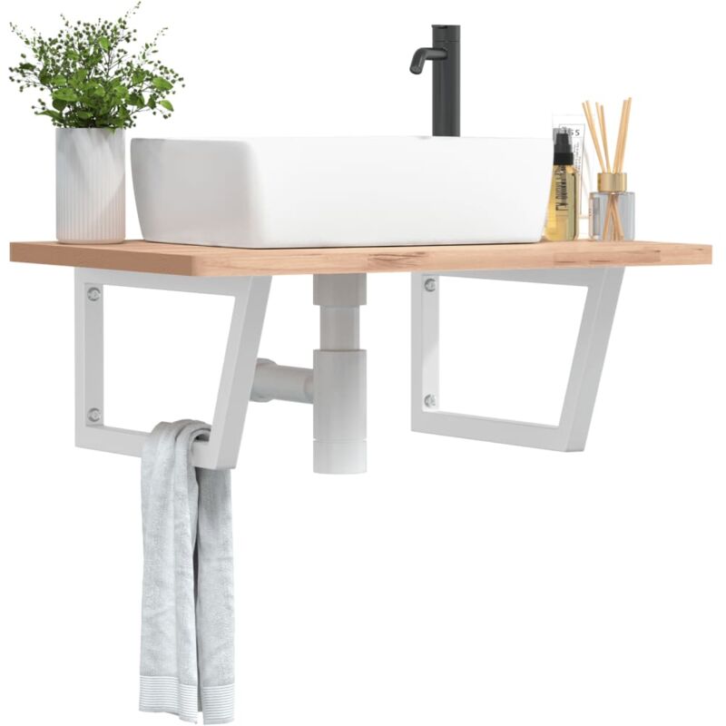 foto del prodotto reggimensole per lavabo 2 pz bianche trapezio in acciaio vidaxl