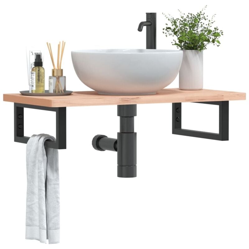 foto del prodotto reggimensole per lavabo 2 pz nere rettangolari in acciaio vidaxl