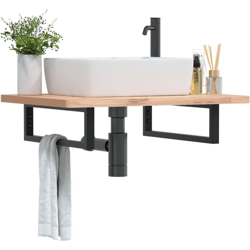 foto del prodotto reggimensole per lavabo 2 pz nere rettangolari in acciaio vidaxl