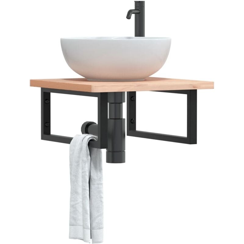 foto del prodotto reggimensole per lavabo 2 pz nere rettangolari in acciaio vidaxl