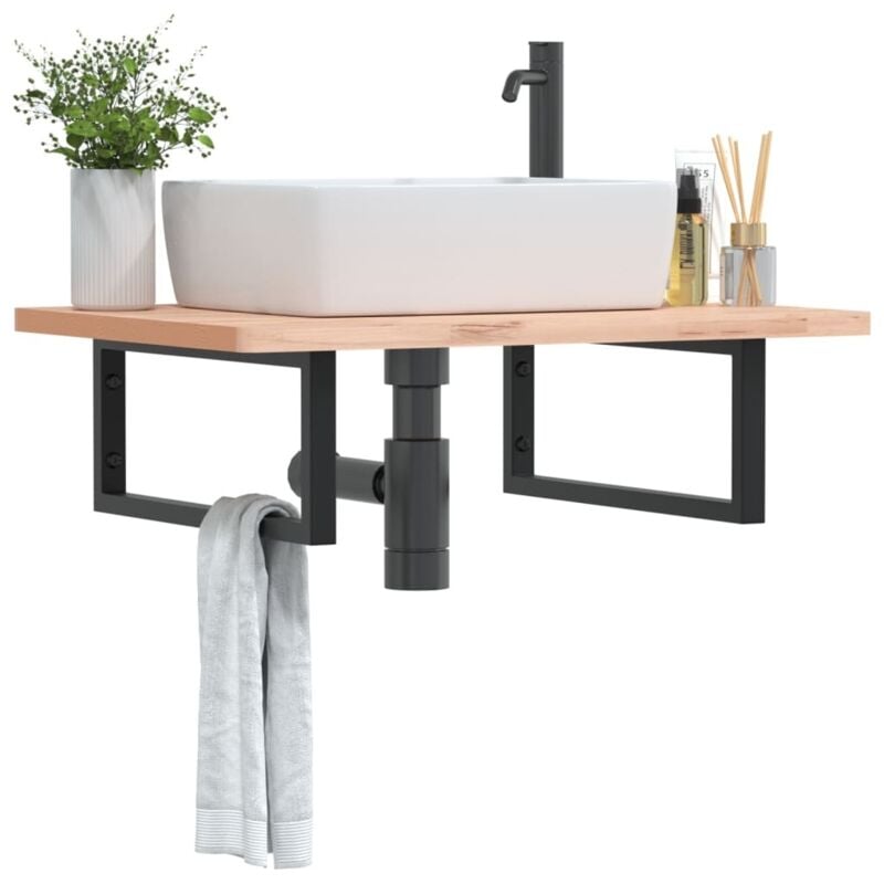 foto del prodotto reggimensole per lavabo 2 pz nere rettangolari in acciaio vidaxl