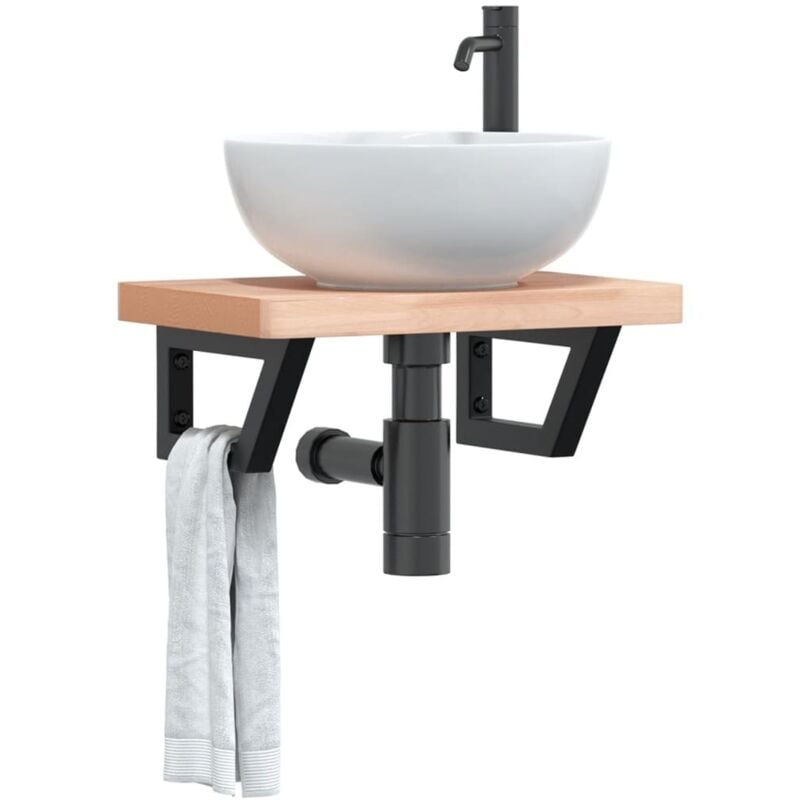 foto del prodotto reggimensole per lavabo 2 pz nere trapezio in acciaio vidaxl