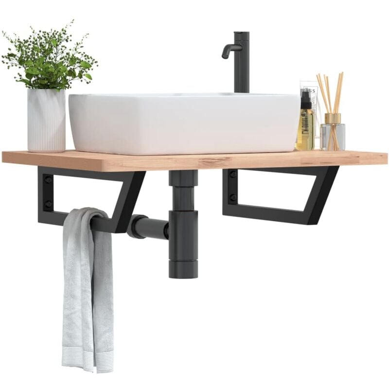 foto del prodotto reggimensole per lavabo 2 pz nere trapezio in acciaio vidaxl