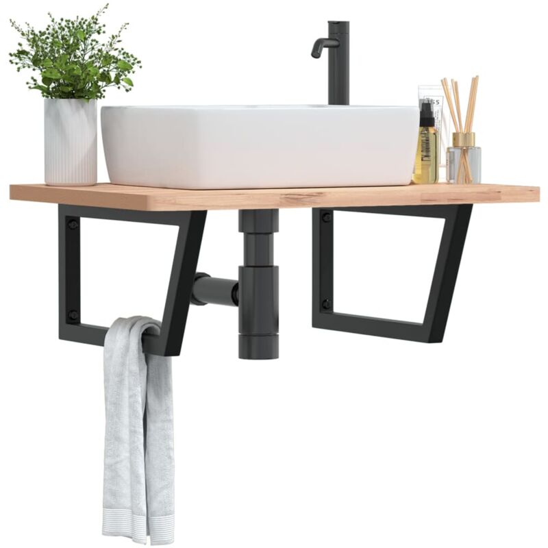 foto del prodotto reggimensole per lavabo 2 pz nere trapezio in acciaio vidaxl