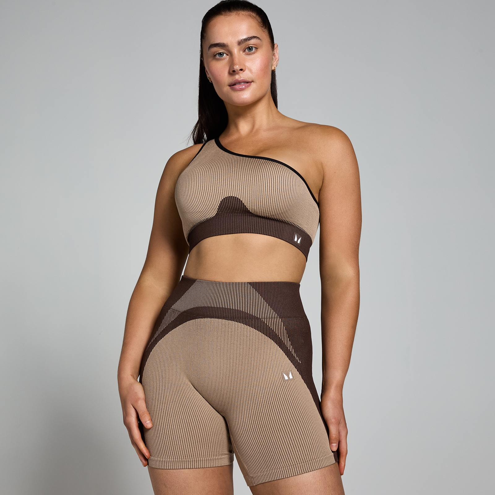 foto del prodotto reggiseno a costine a contrasto senza cuciture mp cashmere espresso l