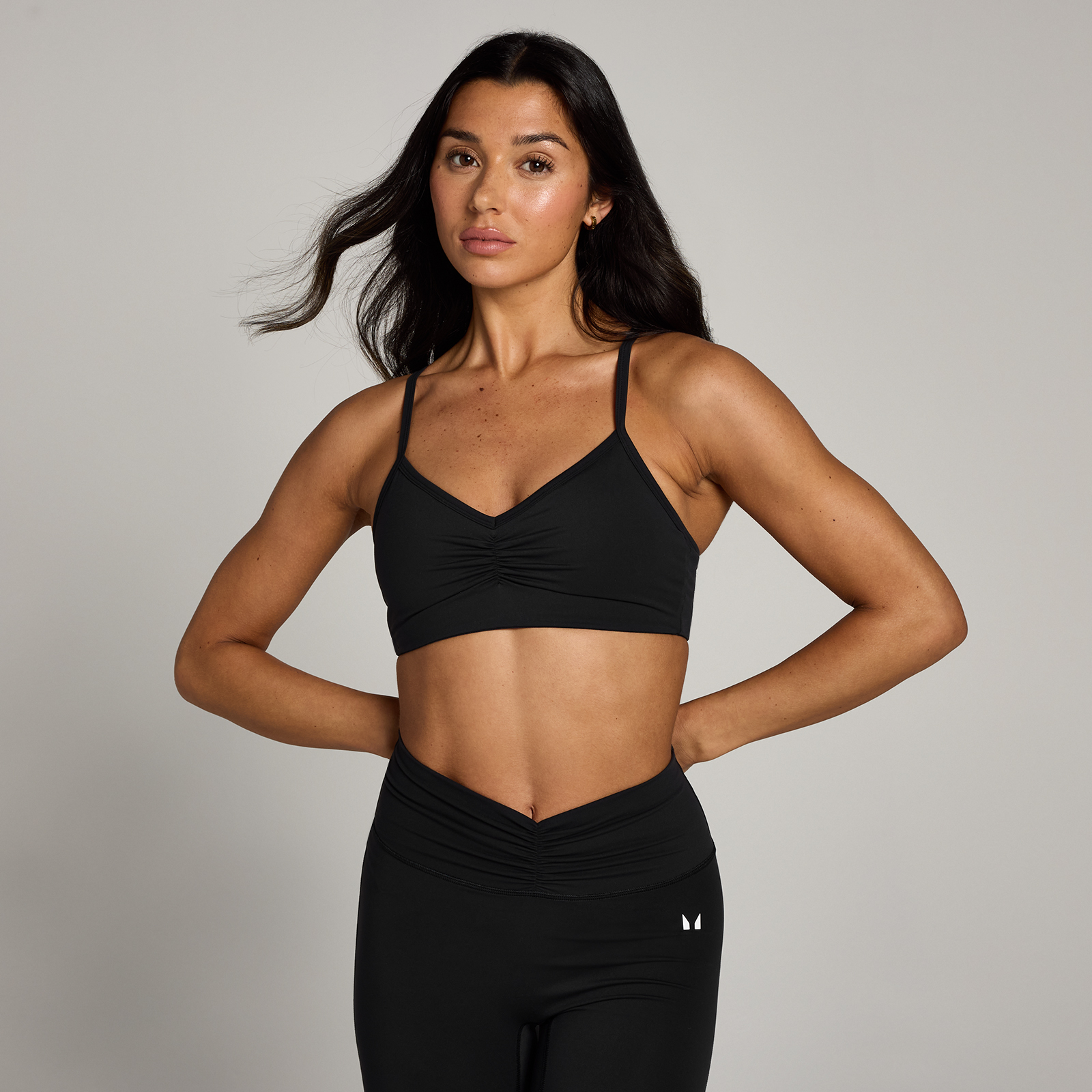 foto del prodotto reggiseno sportivo con rouches frontali mp tempo nero xl