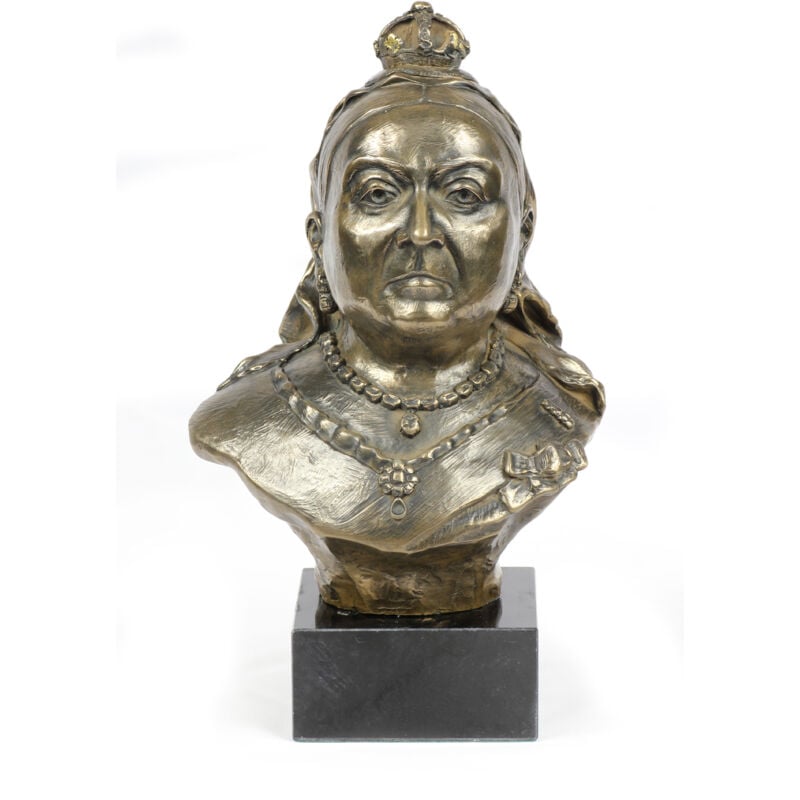 foto del prodotto regina vittoria alessandrina busto in marmo, statuetta di un personaggio famoso, decorazione per ufficio, scuola e hotel di art dog