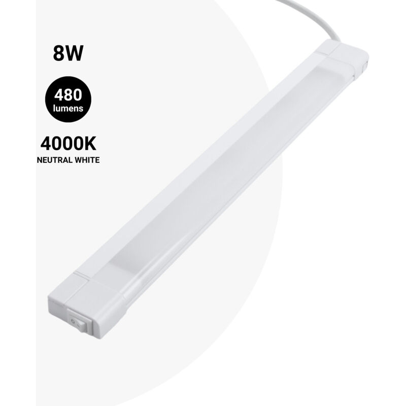 foto del prodotto reglette led sottopensile cucina 8w 50cm bianco neutro