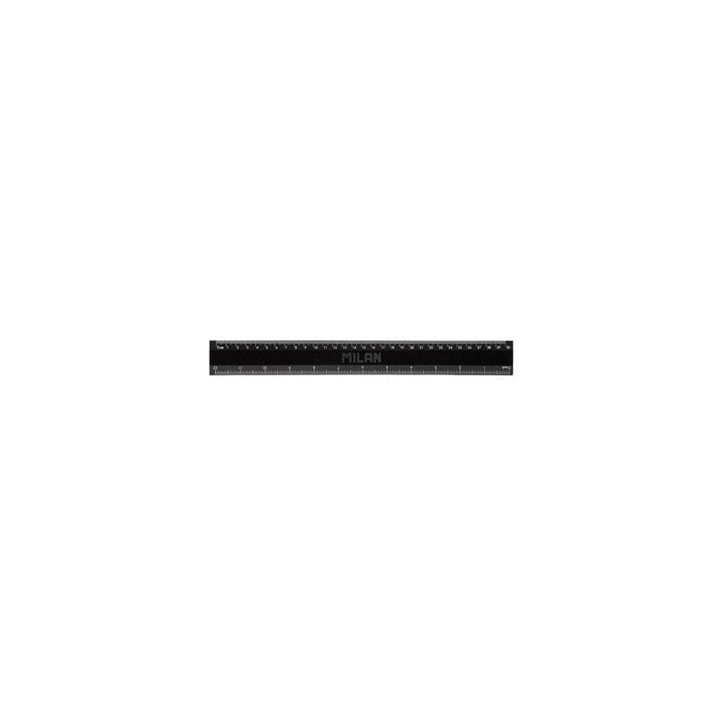 foto del prodotto regola da 30 cm con misure in cm e pollici serie shadow in plastica colore nero mil n